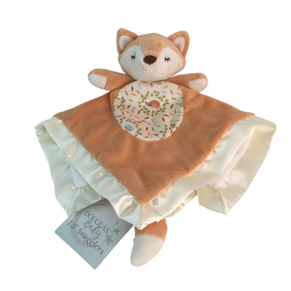 Douglas Baby Fox Lil Snugglers Security Blanket 13in Orange Woodland Mushroom
